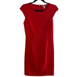 H&M bodycon cap sleeve red dress Size S
